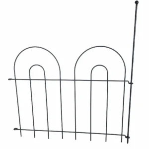 Decorative arch top metal garden fence panels no dig animal barrier