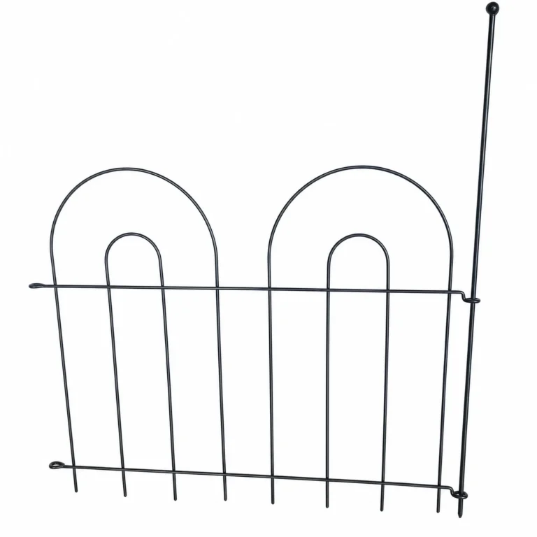 Decorative arch top metal garden fence panels no dig animal barrier